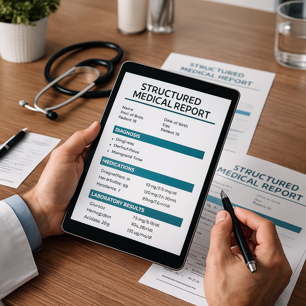 Doctors needed to create and print medical reports with dynamic content in FileMaker.