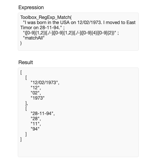 Match Regular Expressions in a Text Field